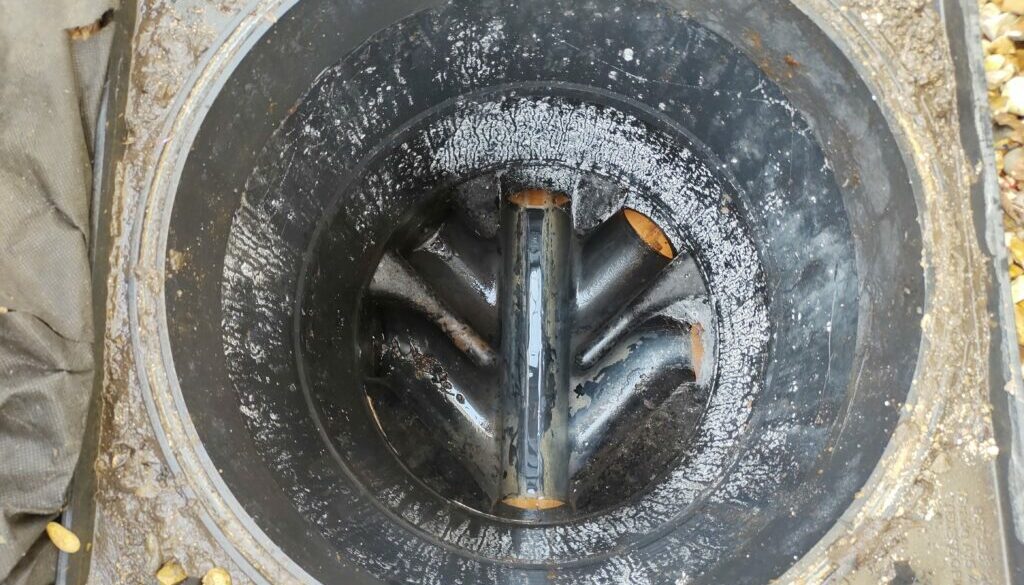 Plumber cleaned a clogged drain